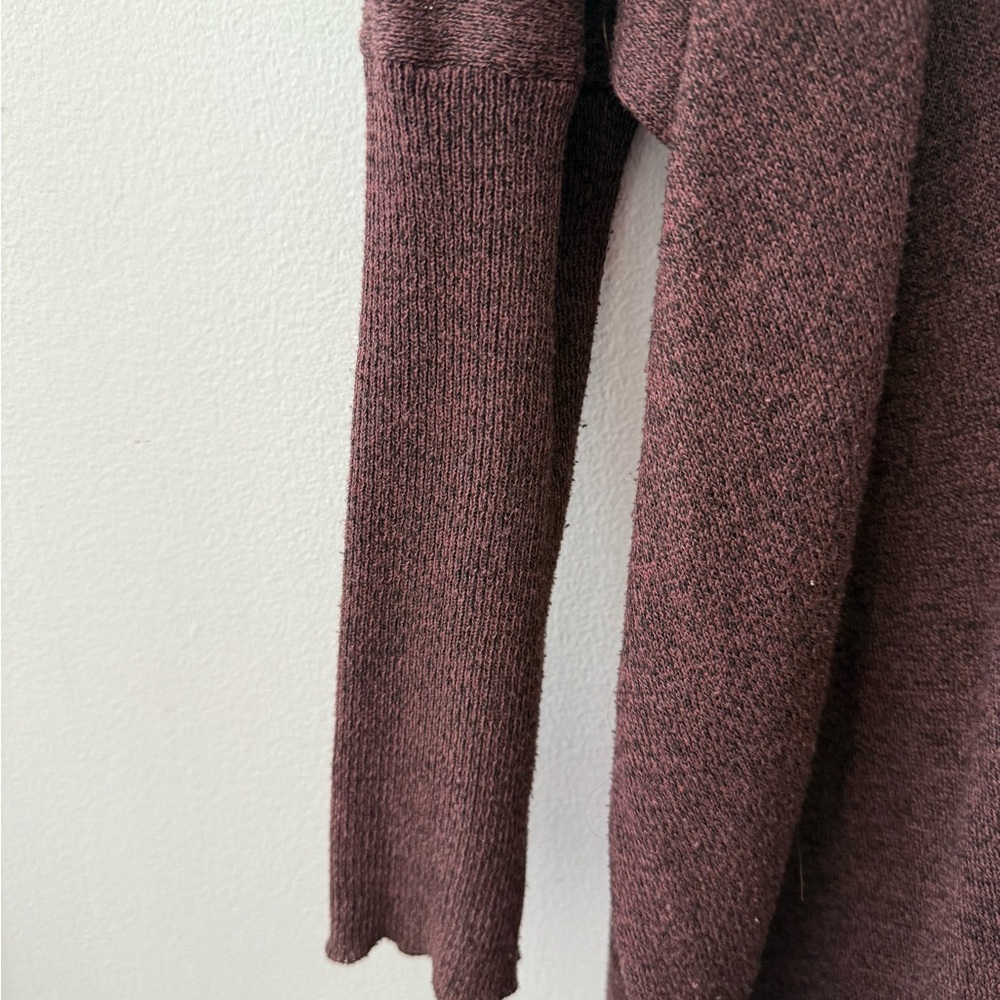 Burgundy Long Dolman Sleeve Cardigan - Picture 2 of 6